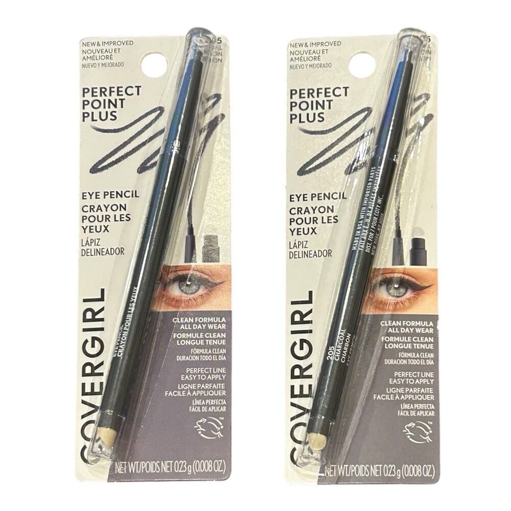 2x CoverGirl Perfect Point Plus Eye Pencil - 205 Charcoal